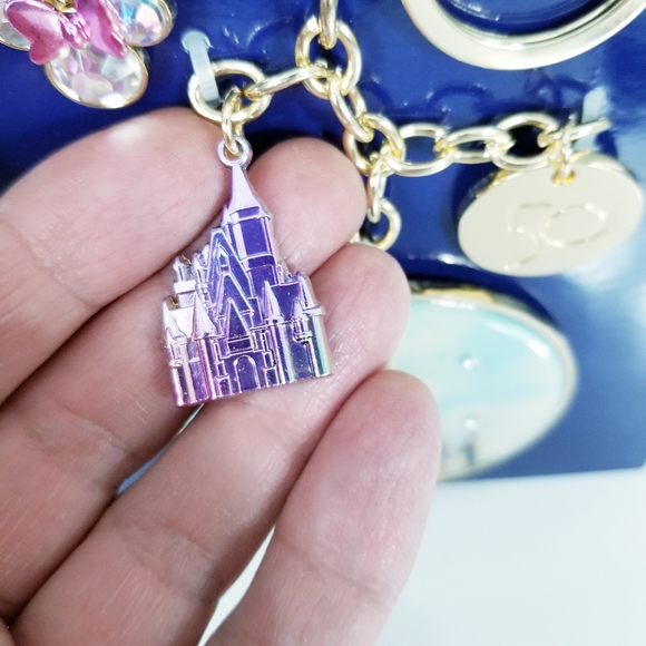 Walt Disney world 50th Bag Charm key chain NEW Cinderella Castle - Picture 4 of 7